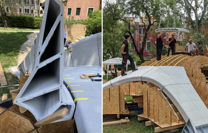 La construction de Striatus est le fruit de la collaboration de Zaha Hadid Architects, l’ETH Zurich, incremental3D et le producteur de ciment Holcim.