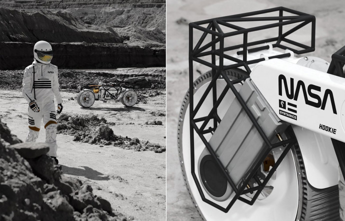 La moto électrique lunaire Tardigrade de Hookie, inspirée par Andrew Fabishevskiy.