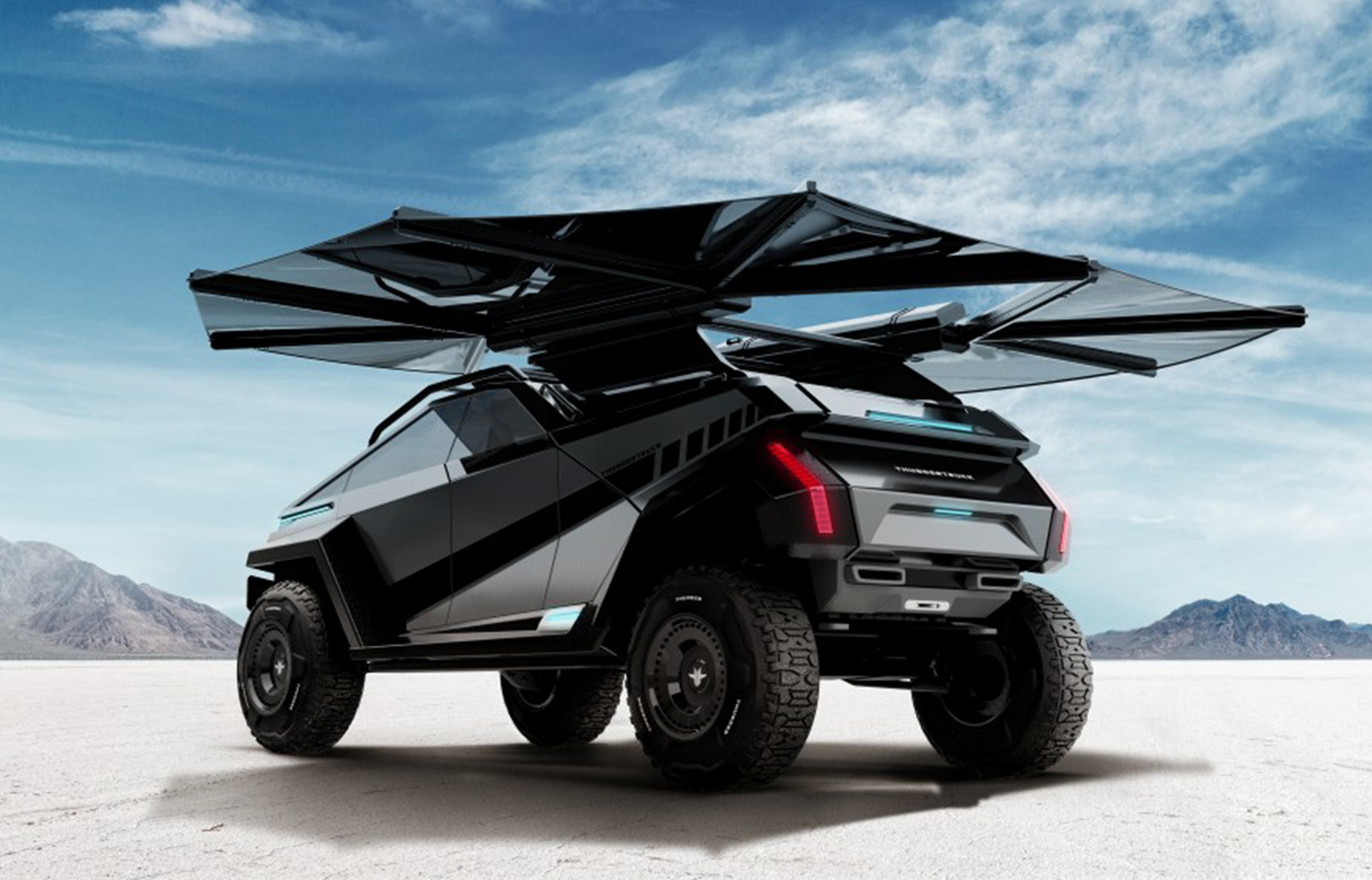 Thundertruck un pick-up concept équipé de panneaux solaires - the good life