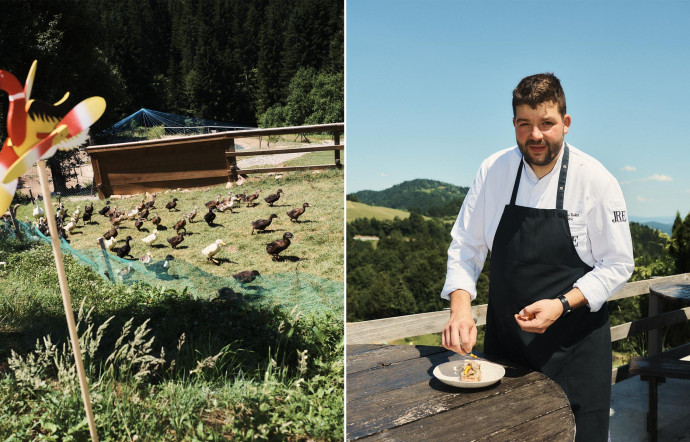 Luka Košir réalise une cuisine élégante dans son restaurant Grič, à Horjul.