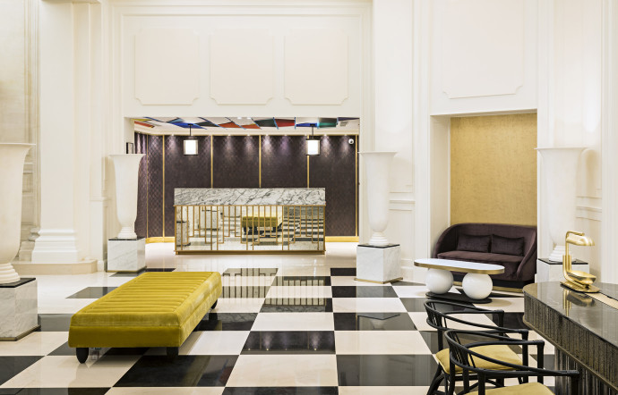 Le lobby de l’hôtel Le Scribe, revu et corrigé par Tristan Auer.