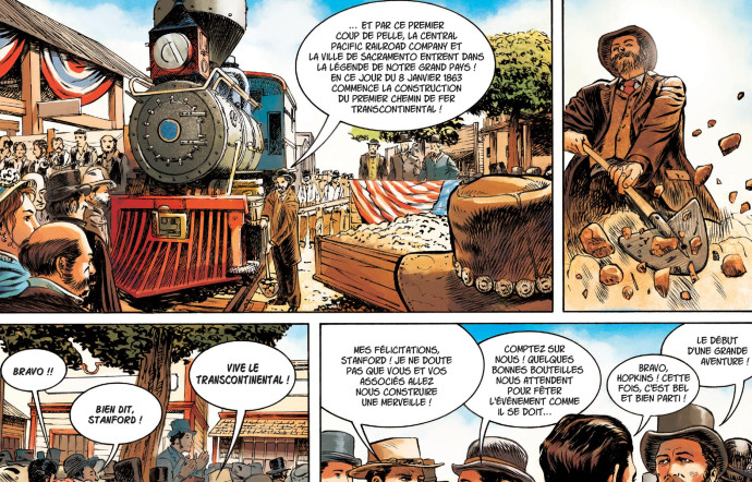 Trains de légende tome 2, Le Transcontinental, Jean-Charles Gaudin, Francesco Mucciacito, Aurore Folny. Editions Soleil.