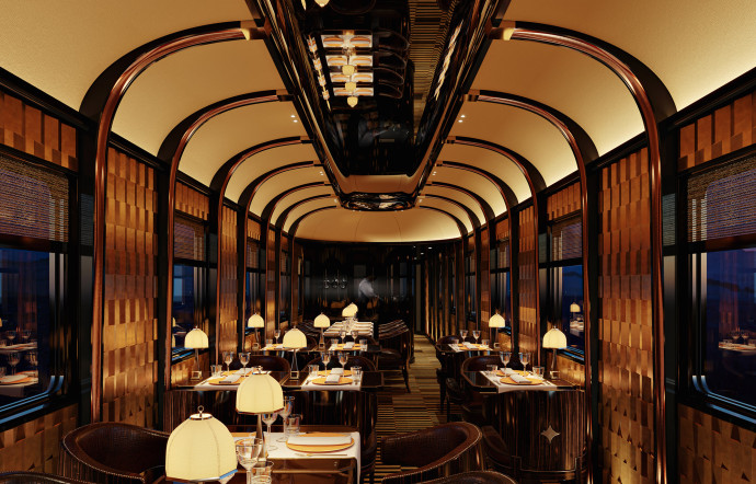 Un avant-goût du futur wagon restaurant de l’Orient Express selon Maxime d’Angeac.