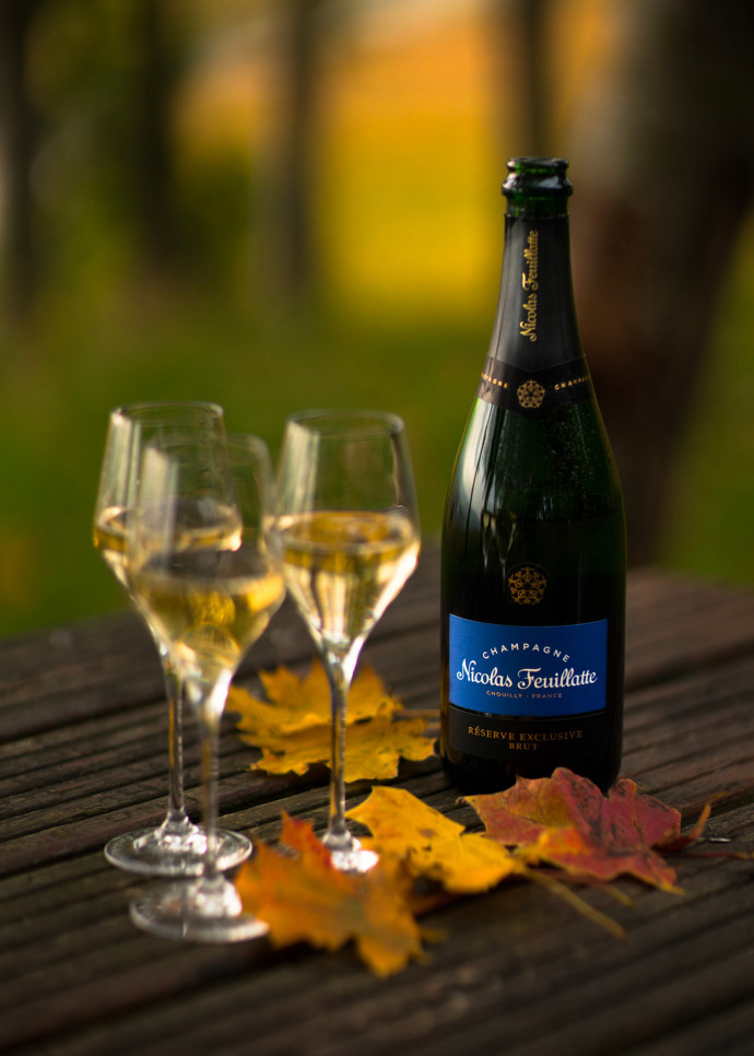 La bouteille de champagne Nicolas Feuillatte.