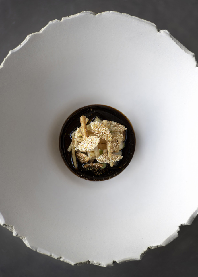 Un plat de SanBrite à base de céleri-rave.