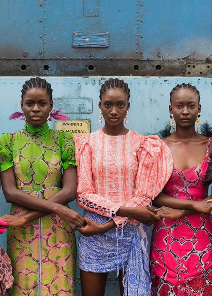 Models holding hands, Nigeria, 2019, Stephen Tayo