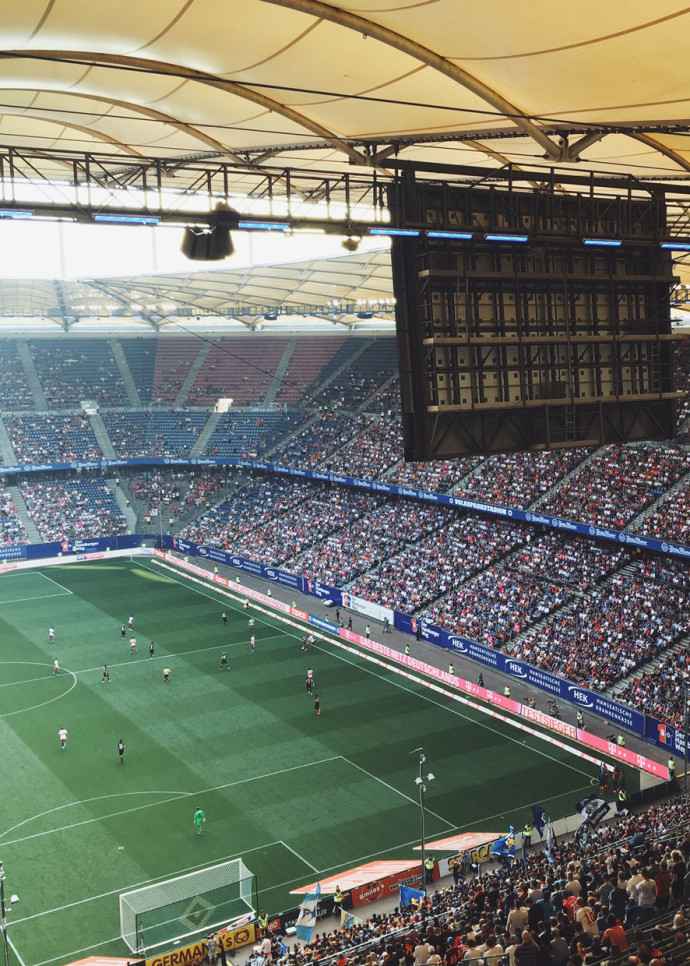 Le Volksparkstadion, qui accueille les matchs à domicile de Hambourg SV.