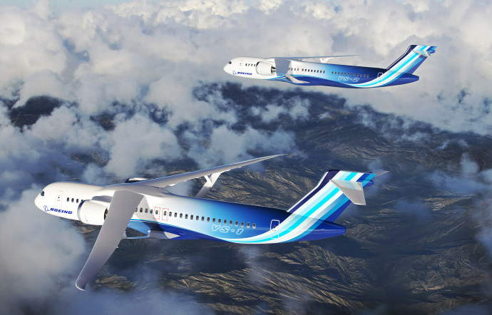 Un rendering du nouveau avion projeté par Nasa at Boeing.