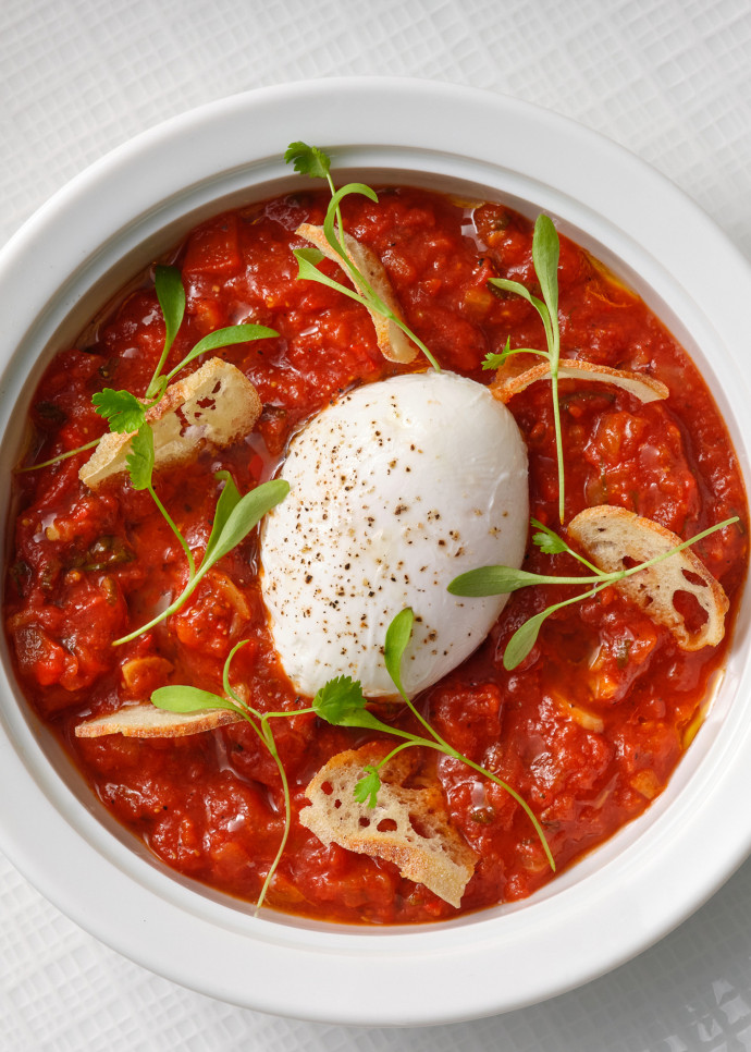 Le célèbre œuf de poule mollet de Joël Robuchon.
