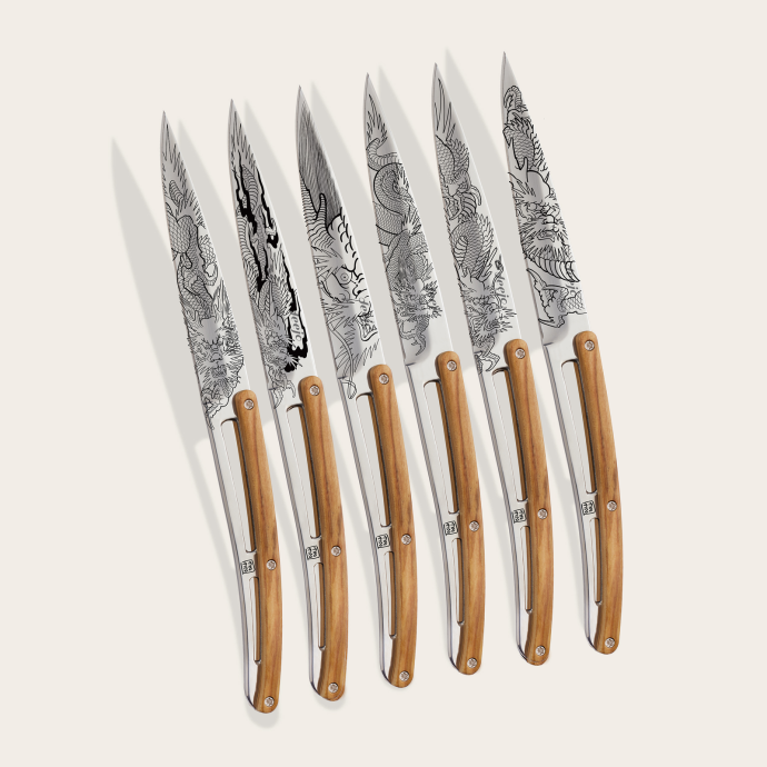 Set de six couteaux de table Tin Tin x Deejo