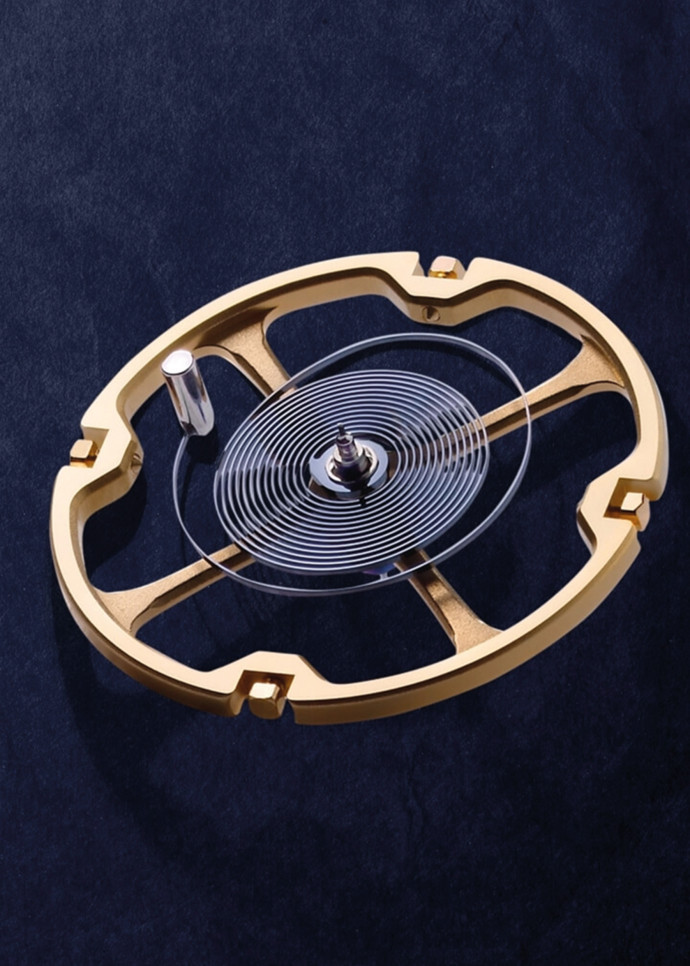 Vue d’un spiral des montres Ulysse Jardin.