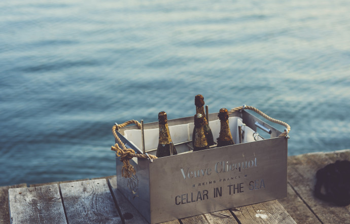 veuve clicquot cellar in the sea silverskar testing champagne