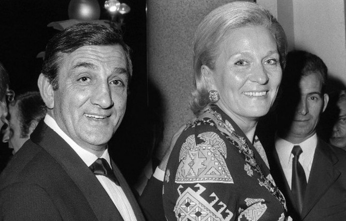 Lino Ventura et sa femme Odette au Festival de Cannes.