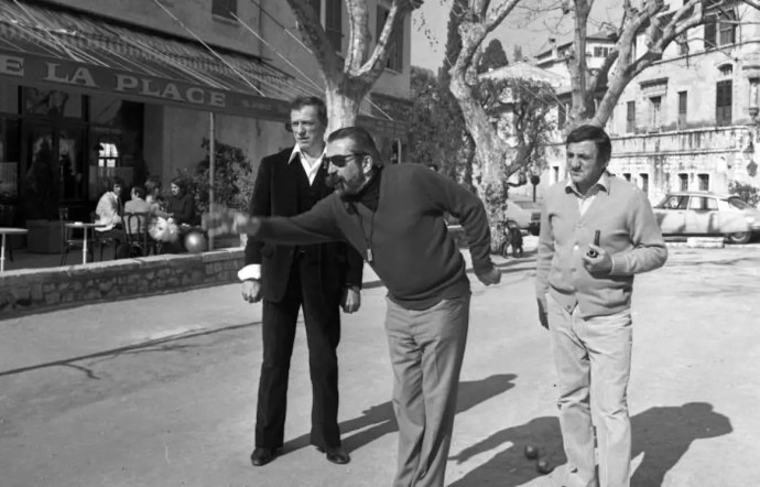 Lino Ventura avec Yves Montand et Georges Géret.