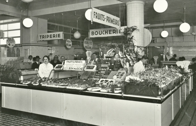 grande épicerie de paris 1933 vue intérieure du rayon alimentaire