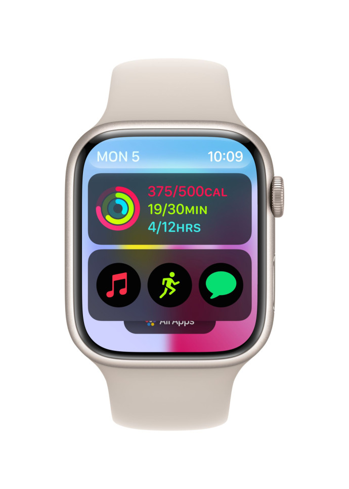 Les applis de l’Apple WatchOS 10défilent grâce au bouton Digital Crown.