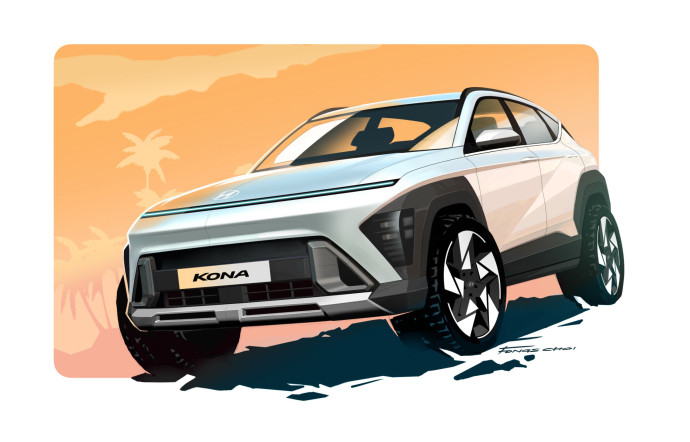 Modèle numérique du nouveau SUV Kona Hybrid, Hyundai.