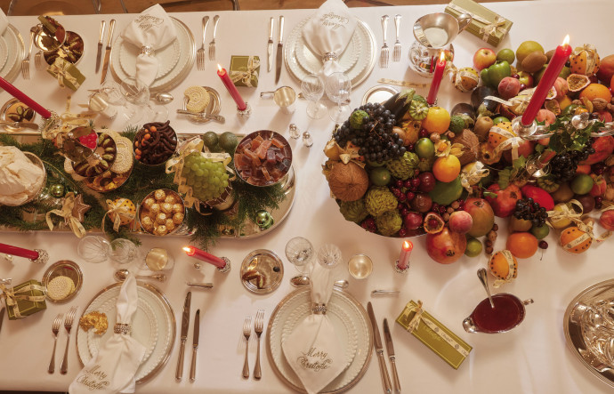 Une table de fêtes : Merry Christmas