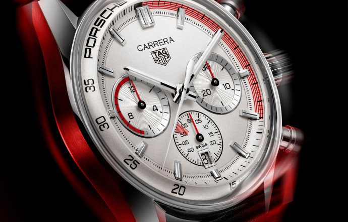 Le chronographe Carrera Chronosprint x Porsche est lancé cette année en l’honneur des 60 ans de deux vedettes maison, 2024 - TGL