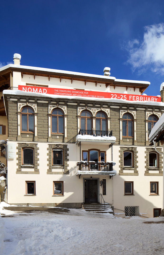 C’est dans ce bâtiment, celui de l’ancien hôtel Eden, que s’est tenue la foire NOMAD à St Moritz.