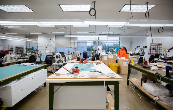 Le laboratoire où Rebecca et ses collègues de R&D testent le matériel avant de le mettre à l’épreuve en conditions réelles en pleine nature.