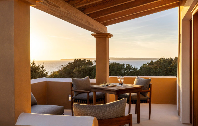 La terrasse de l’une des chambres de l’hôtel Dunas de Formentera.