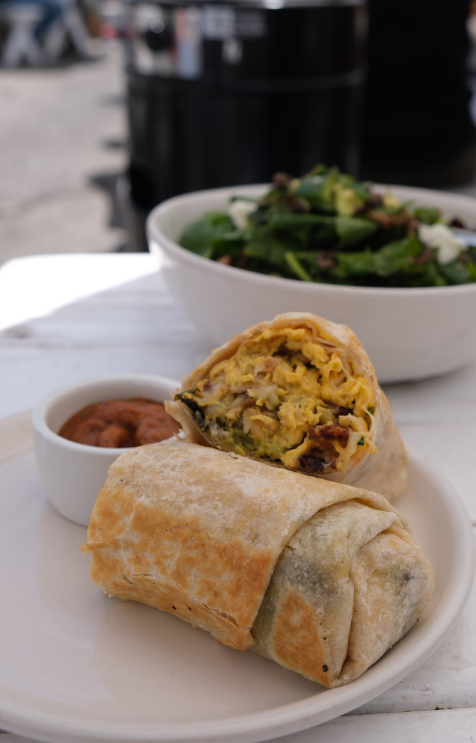 Un « breakfast burrito », un must aux Etats-Unis.