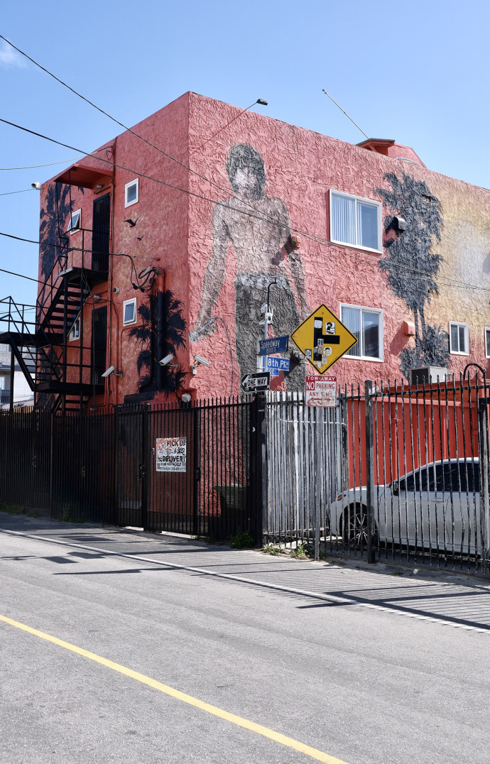 Jim Morrison sur une façade de Venice.