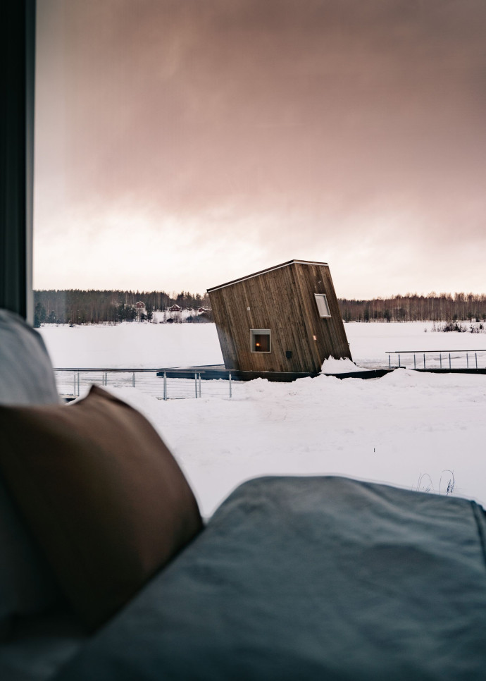 La vue depuis l’une des cabines du Arctic Bath.
