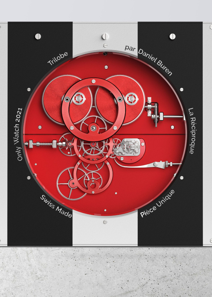 Horloge La Réciproque, Trilobe par Daniel Buren. Entre art et horlogerie, une histoire sans fin.