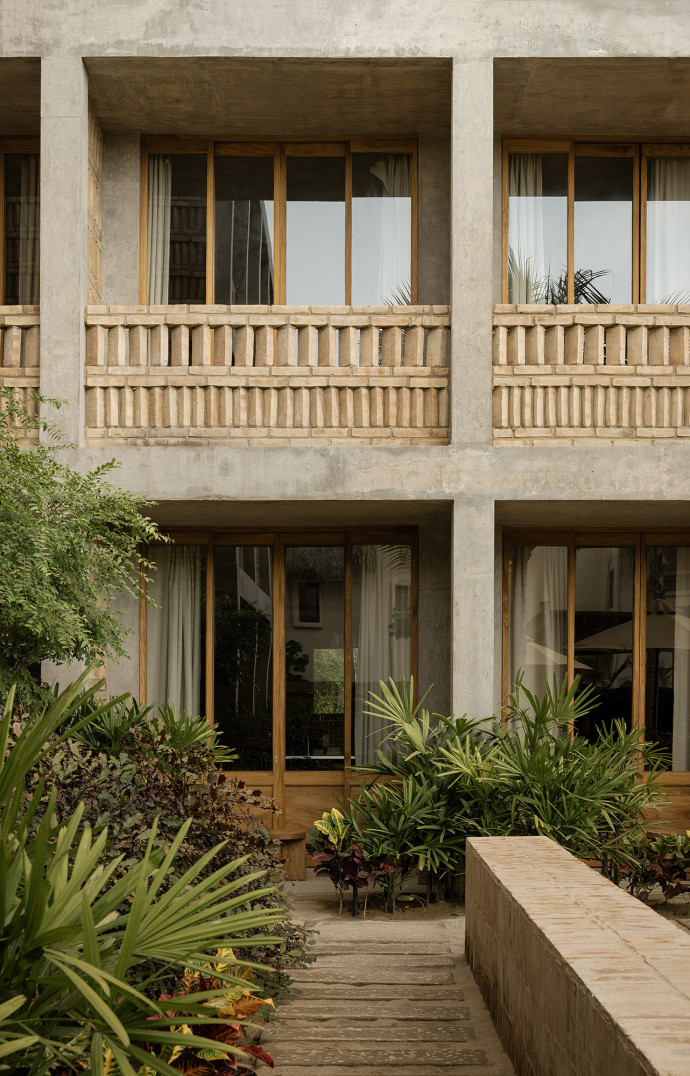 L’architecture de l’hôtel Humano reprend les concepts de la tradition mexicaine.