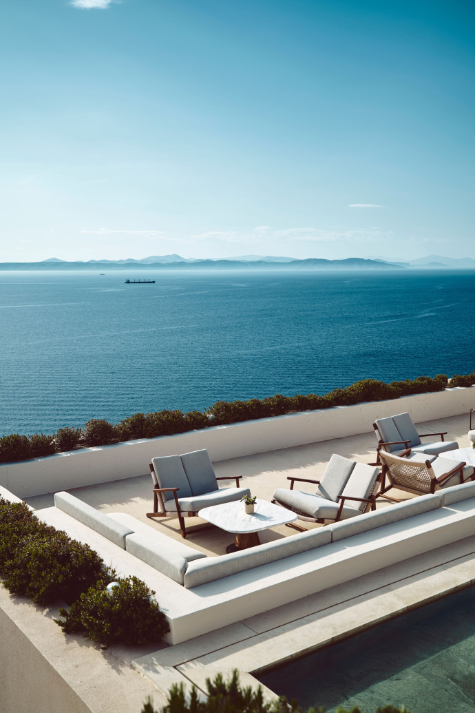 La terrasse des chambres du One&Only avec sa vue panoramique.