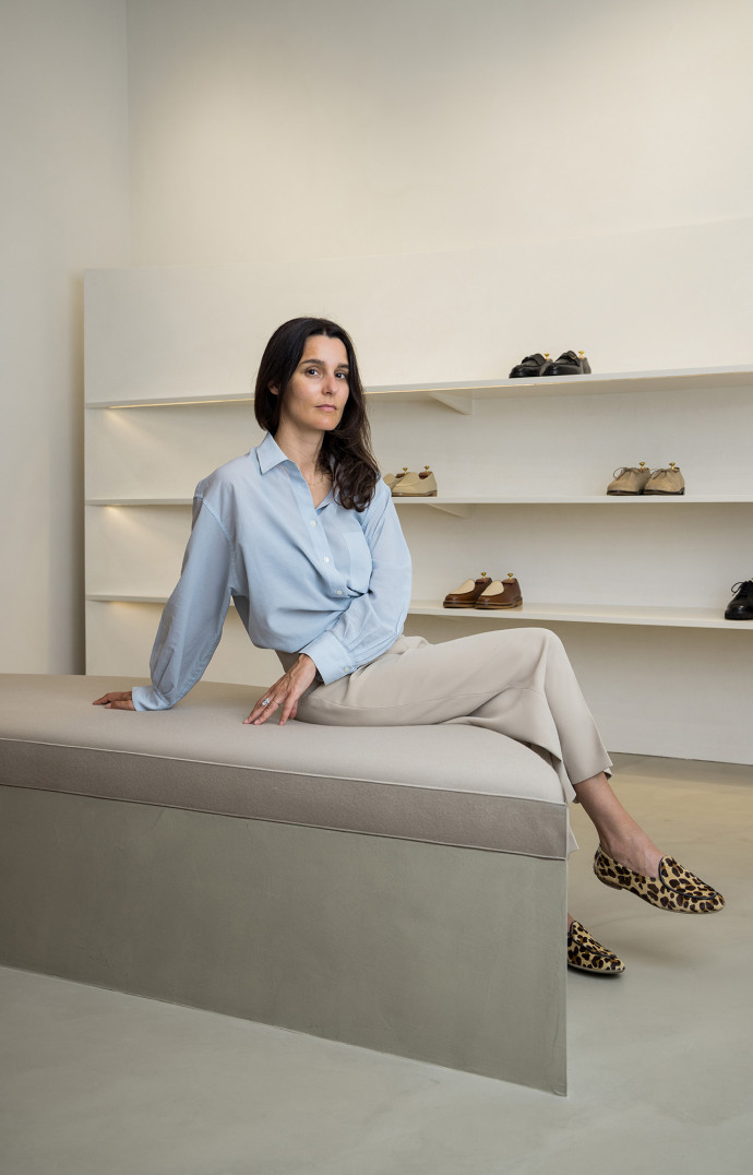 Alexia Aubert dans la nouvelle boutique Jacques Solovière.