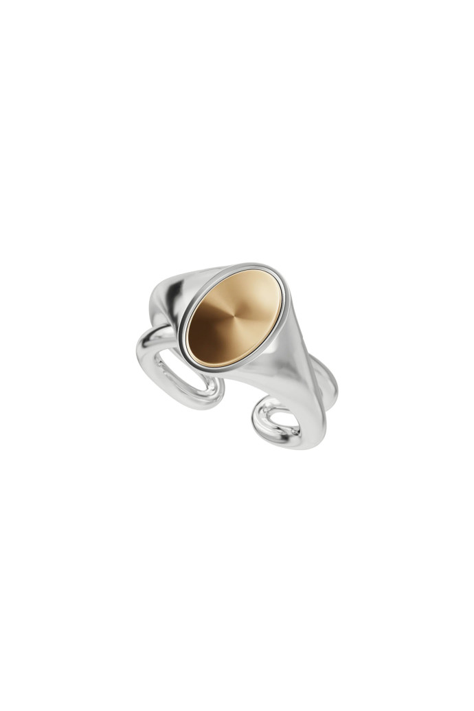 Bague Chevalière Initial, Vermeil, 595 €.