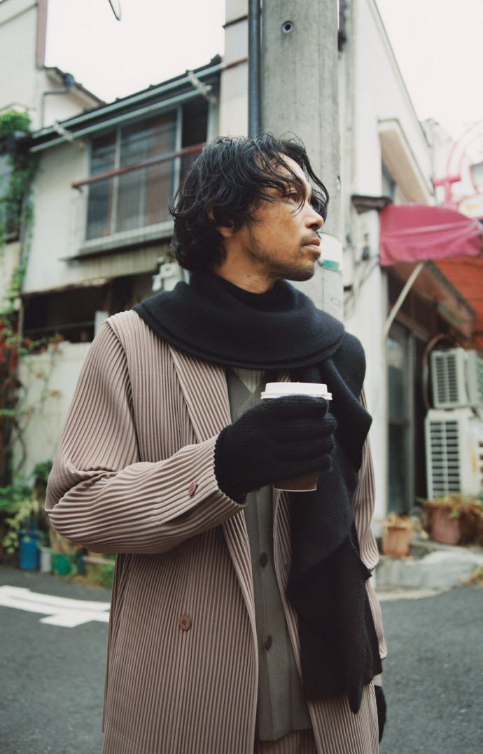 Cashmere winter gear. 730 euros. Homme Plisse Issey Miyake.