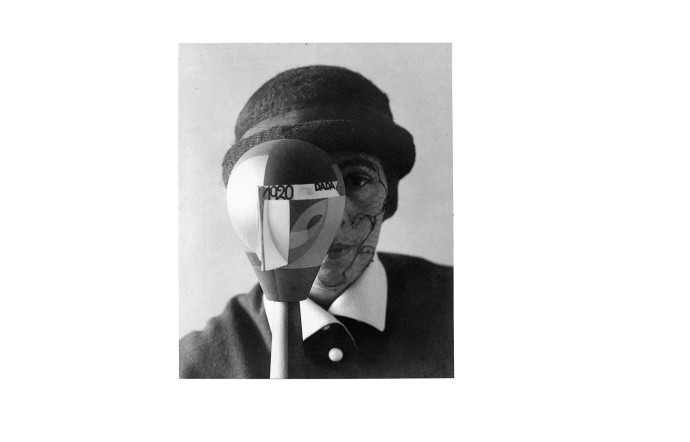 Sophie Taeuber with Dada Head, 1920. Photo: Nic Aluf© Stiftung Arp e.V., Berlin/RolandswerthCourtesy Stiftung Arp e.V., Berlin/Rolandswerth and Hauser & Wirth