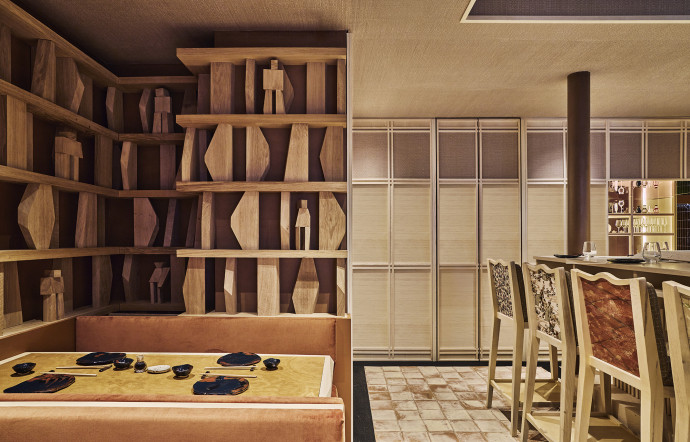 Hando cultive une certaine dualité entre son comptoir et ses tables dressées.