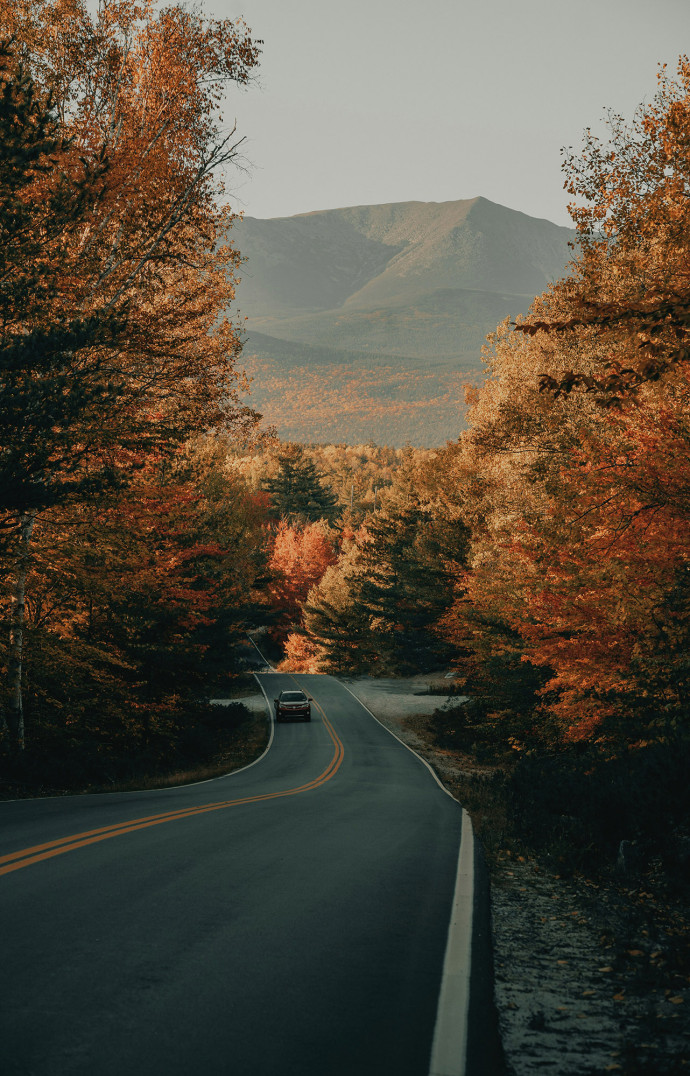 La route vers le nord de l&rsquo;état est particulièrement belle en automne, avant que les températures ne retombent.