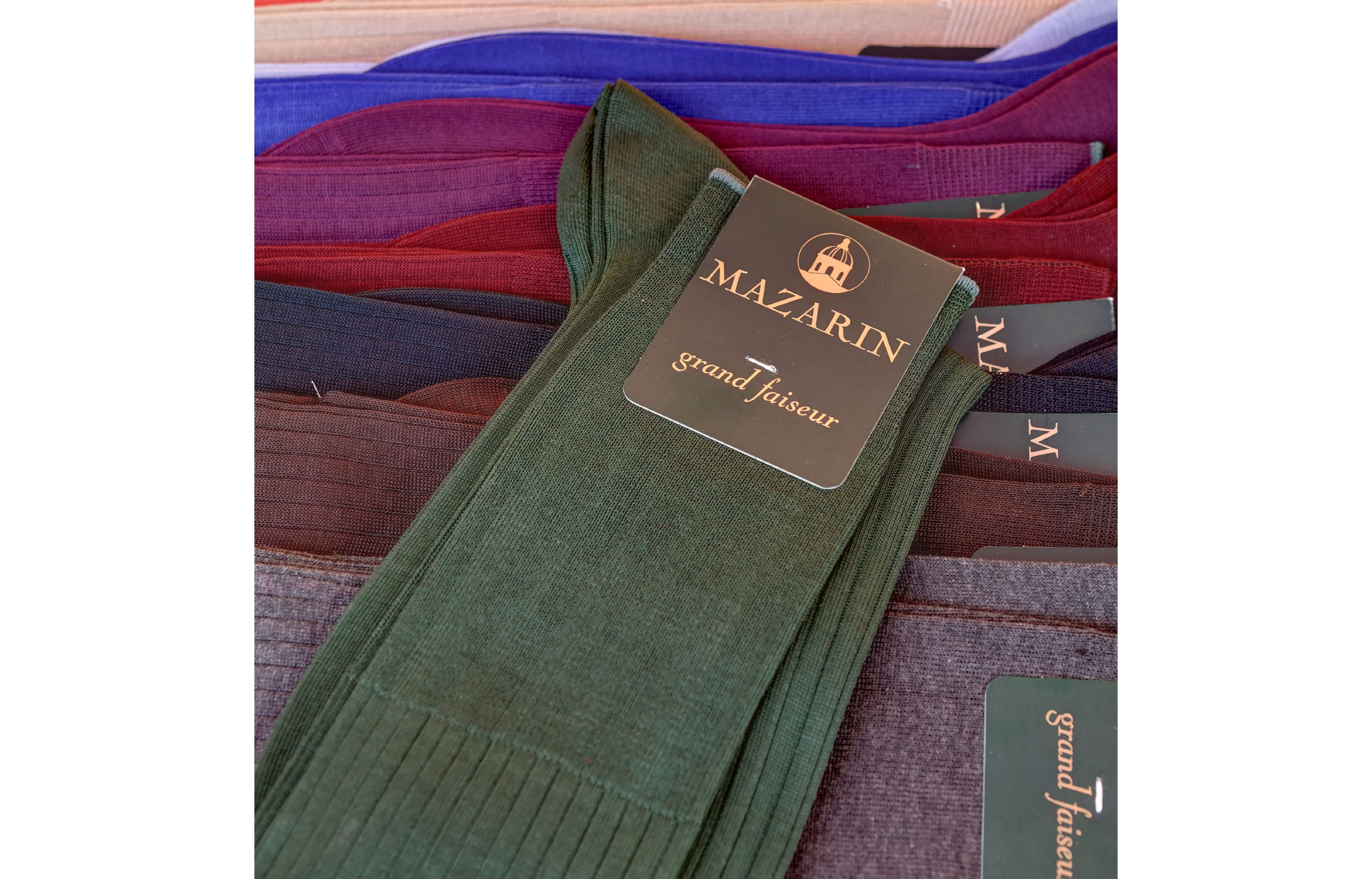 Chaussettes Homme luxe en laine mérinos extra fine - Vert thym | Doré Doré